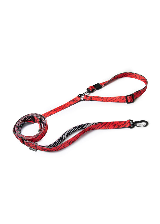 Adjustable hands-free dog leash - RED TIGER