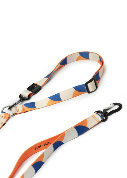 Adjustable Hands Free Dog Leash - GEOMETRY / ORANGE