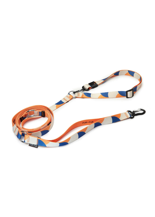 Adjustable Hands Free Dog Leash - GEOMETRY / ORANGE