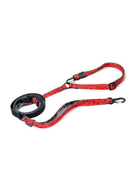 Adjustable Hands Free Dog Leash - RED TIGER / BLACK CAMO