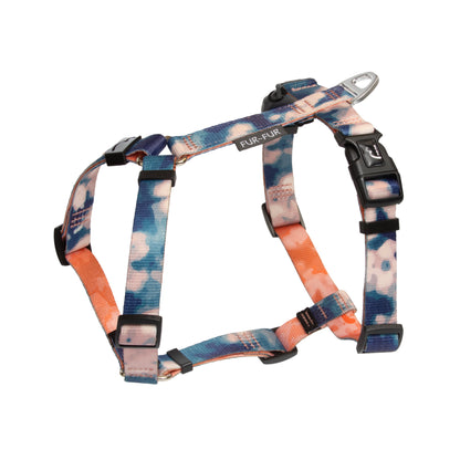 Stylish anatomical dog harness TIE-DYE BLUE