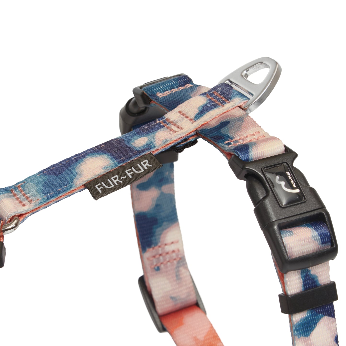 Stylish anatomical dog harness TIE-DYE BLUE