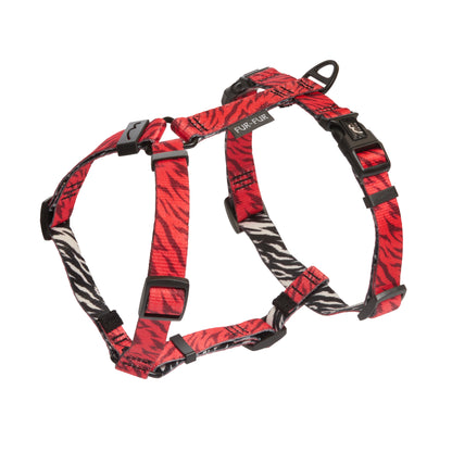 Stylish anatomical dog harness - RED TIGER