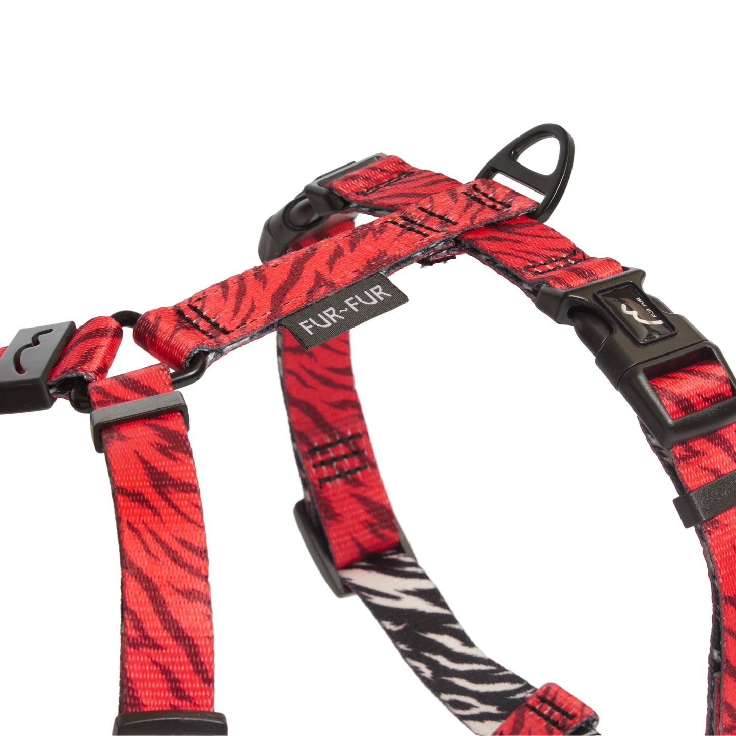 Stylish anatomical dog harness - RED TIGER