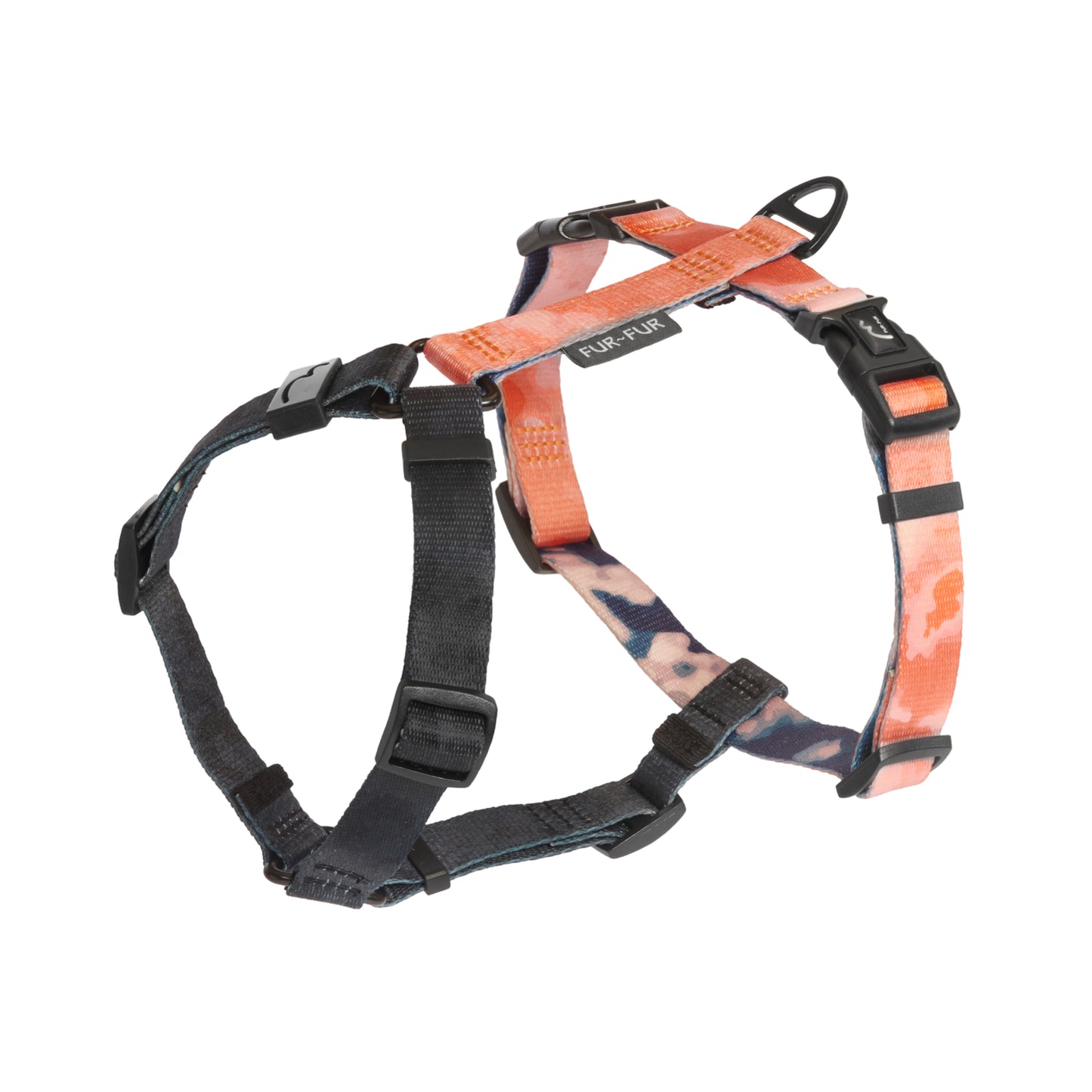 Stylish anatomical dog harness - TIE-DYE/BLACK CAMO