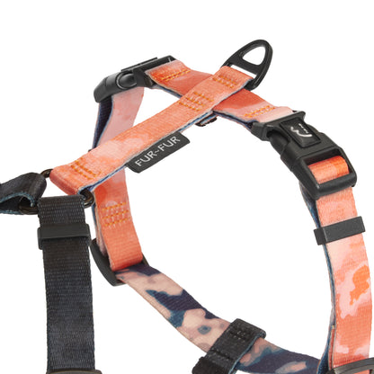 Stylish anatomical dog harness - TIE-DYE/BLACK CAMO