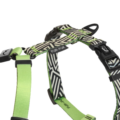 Stylish anatomical dog harness - MAZE GREEN