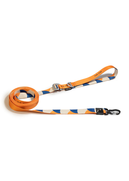 Adjustable length dog leash - GEOMETRY / ORANGE