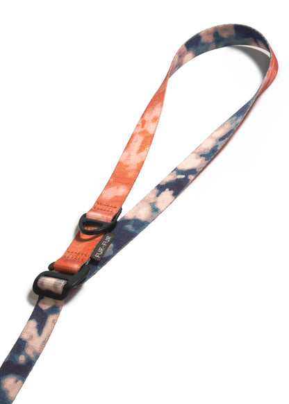 Adjustable length dog leash ORANGE/BLUE TIE-DYE