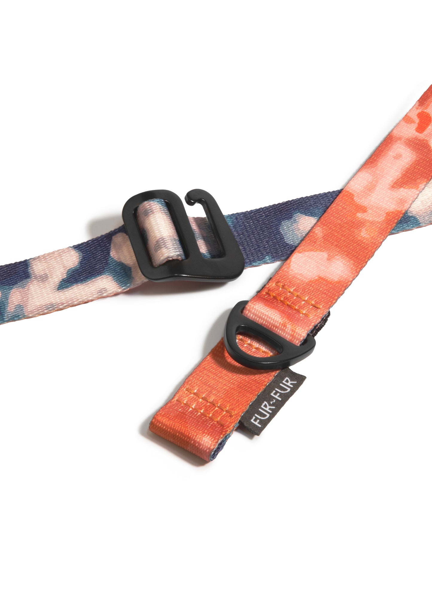 Adjustable length dog leash ORANGE/BLUE TIE-DYE