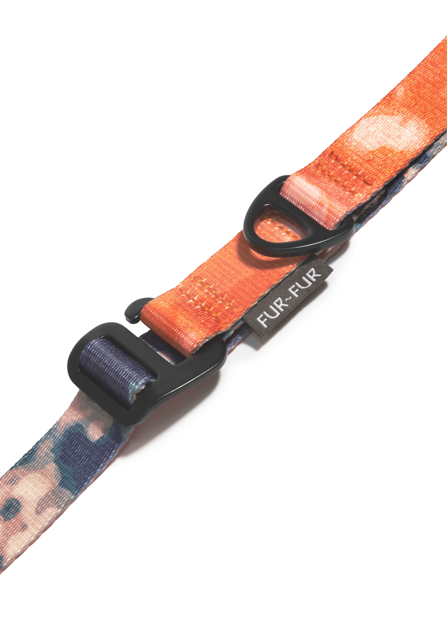 Adjustable length dog leash ORANGE/BLUE TIE-DYE