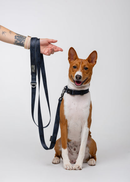 "Soft" leash with soft handle - BLACK CAMO