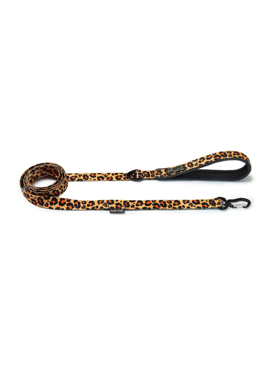 "Soft" leash with soft handle - LEOPARD