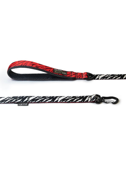 "Soft" leash with soft handle - ZEBRA